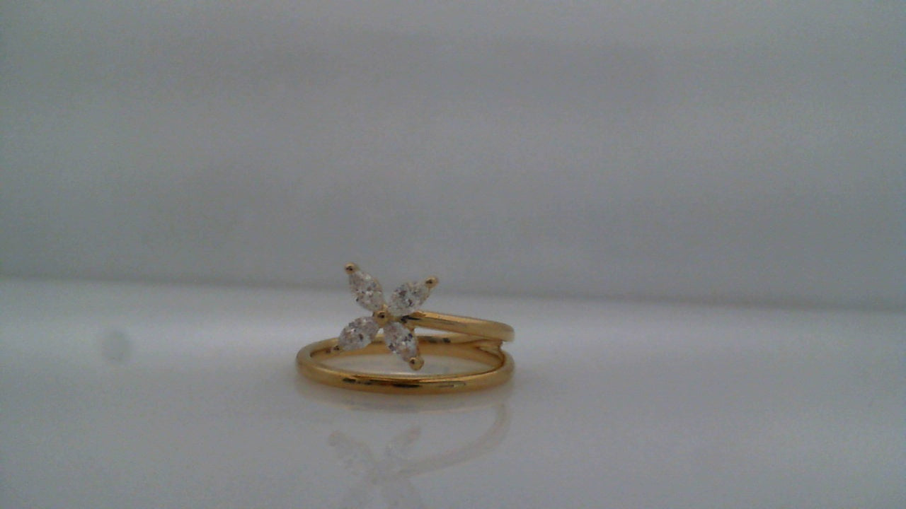 0.32 Ctw 14K Yellow Gold Fashion Ring Size 7 1.8Dwt