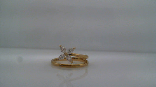 0.32 Ctw 14K Yellow Gold Fashion Ring Size 7 1.8Dwt