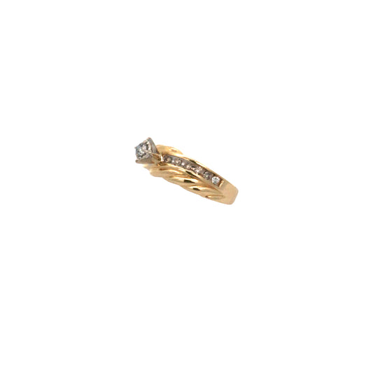 14K Yellow Gold Diamond Engagement Ring Size 5.5 2.3Dwt