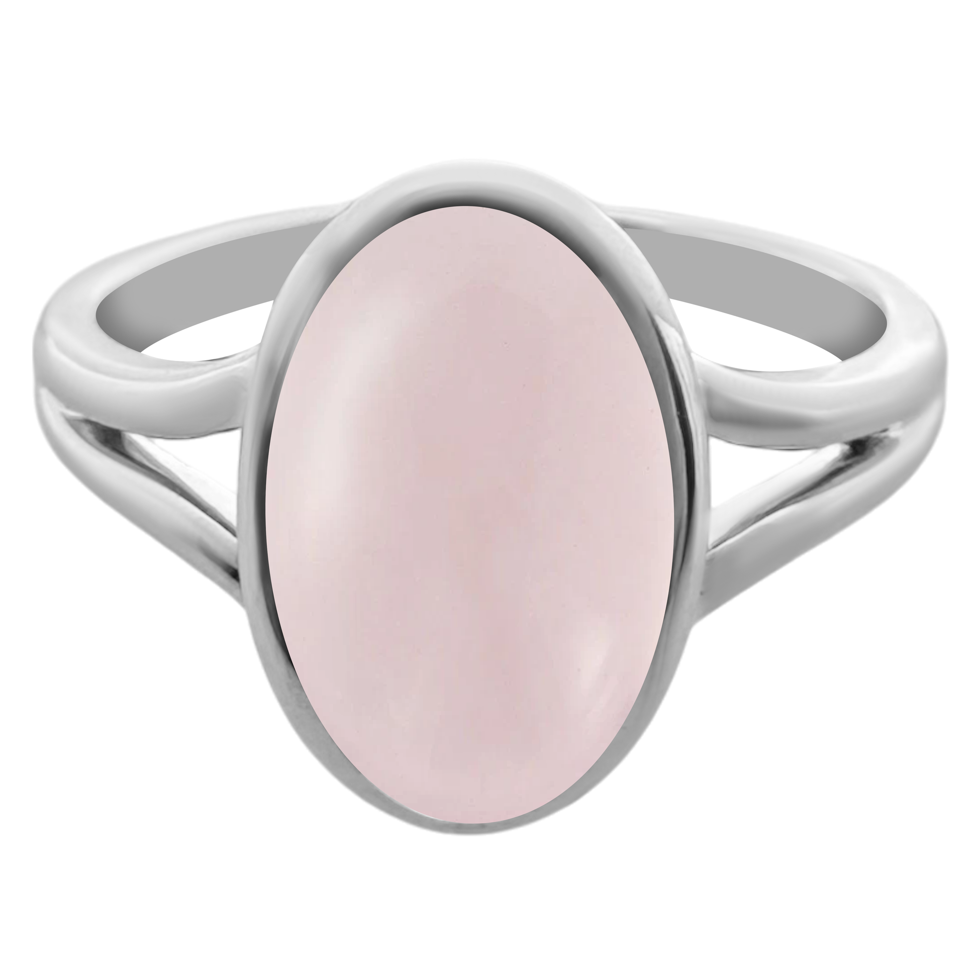 3.02 Rqob 14K White Gold Rose Quartz Ring Size 7 2.6Dwt