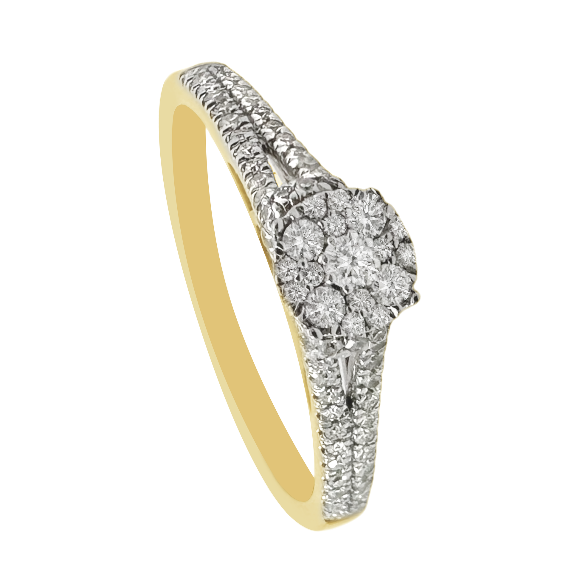 0.27Ct 14K Yellow Gold Diamond Engagement Rings Size 7 1.3Dwt