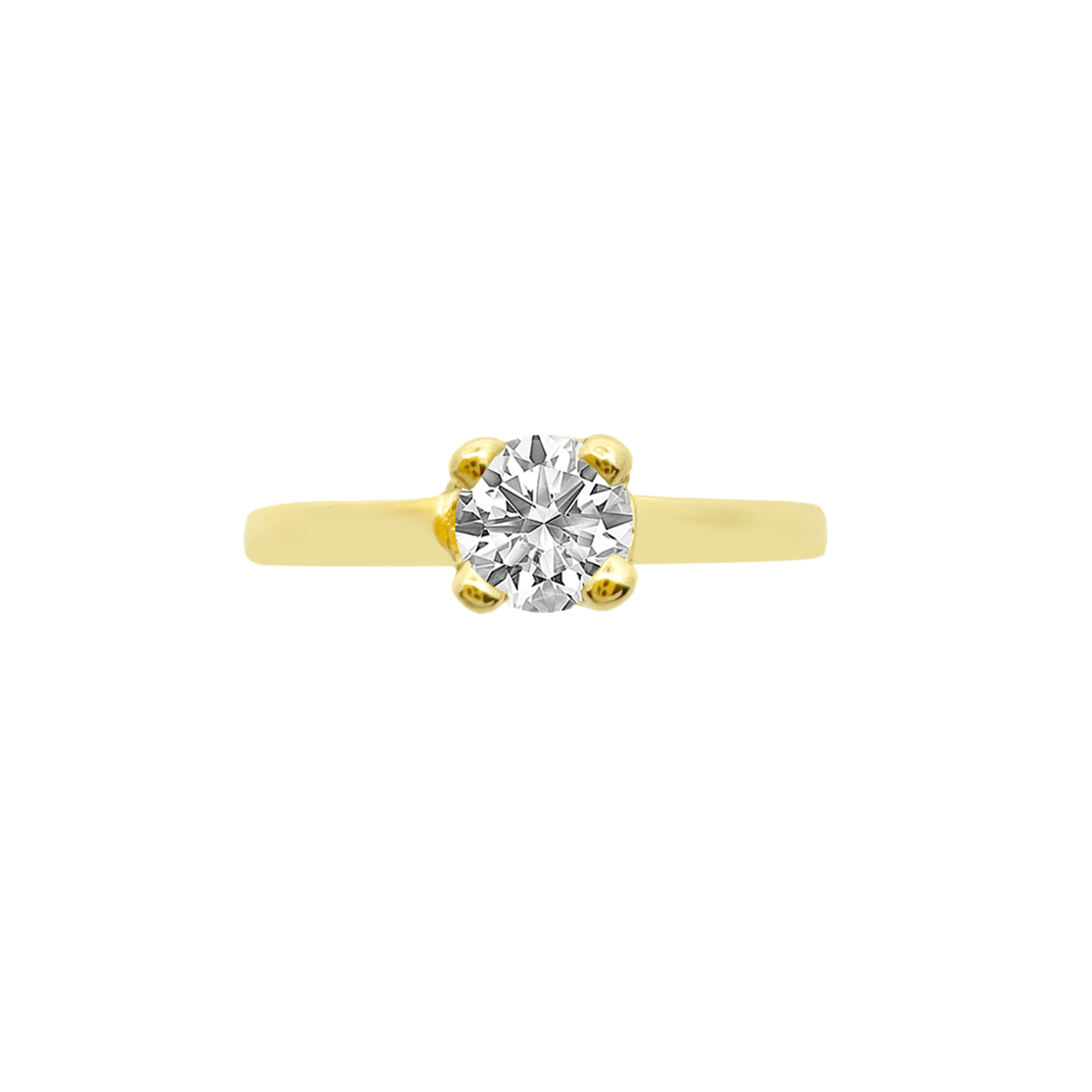 14K Yellow Gold Cz Engagement Ring Size 4.5 1.9Dwt