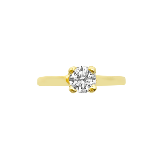 14K Yellow Gold Cz Engagement Ring Size 4.5 1.9Dwt