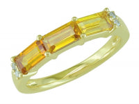0.04Ctw Diamond & 1.03Ctw Citrine 10K Yellow Gold Ring