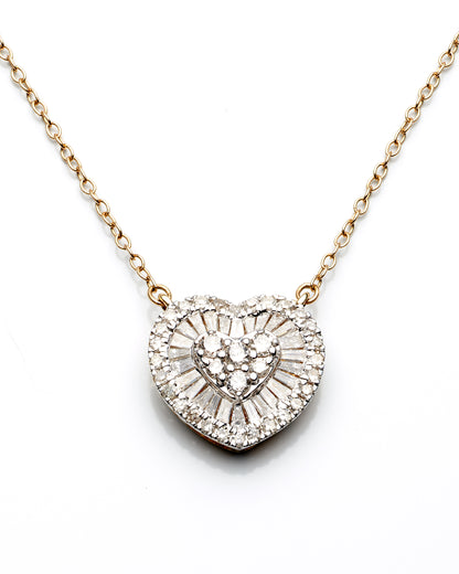 0.25Ctw 10K Yellow Gold Lds Bg Diamond Necklace 18Inches 0.9Dwt