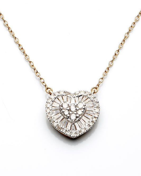 0.25Ctw 10K Yellow Gold Lds Bg Diamond Necklace 18Inches 0.9Dwt