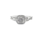 0.25Ct 14K White Gold Diamond Engagement Ring Size 7 1.6Dwt