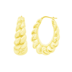 10K Yellow Gold Hollow Hoop Earrings 3.7Dwt