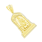 14K Yellow Gold Cz San Lazaro Pendant 10.6Dwt