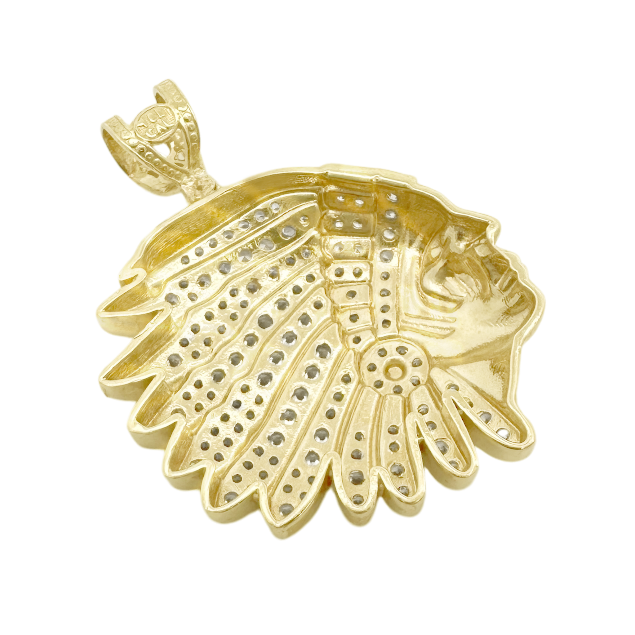 10K Yellow Gold Indian Chief Pendant 8.7Dwt