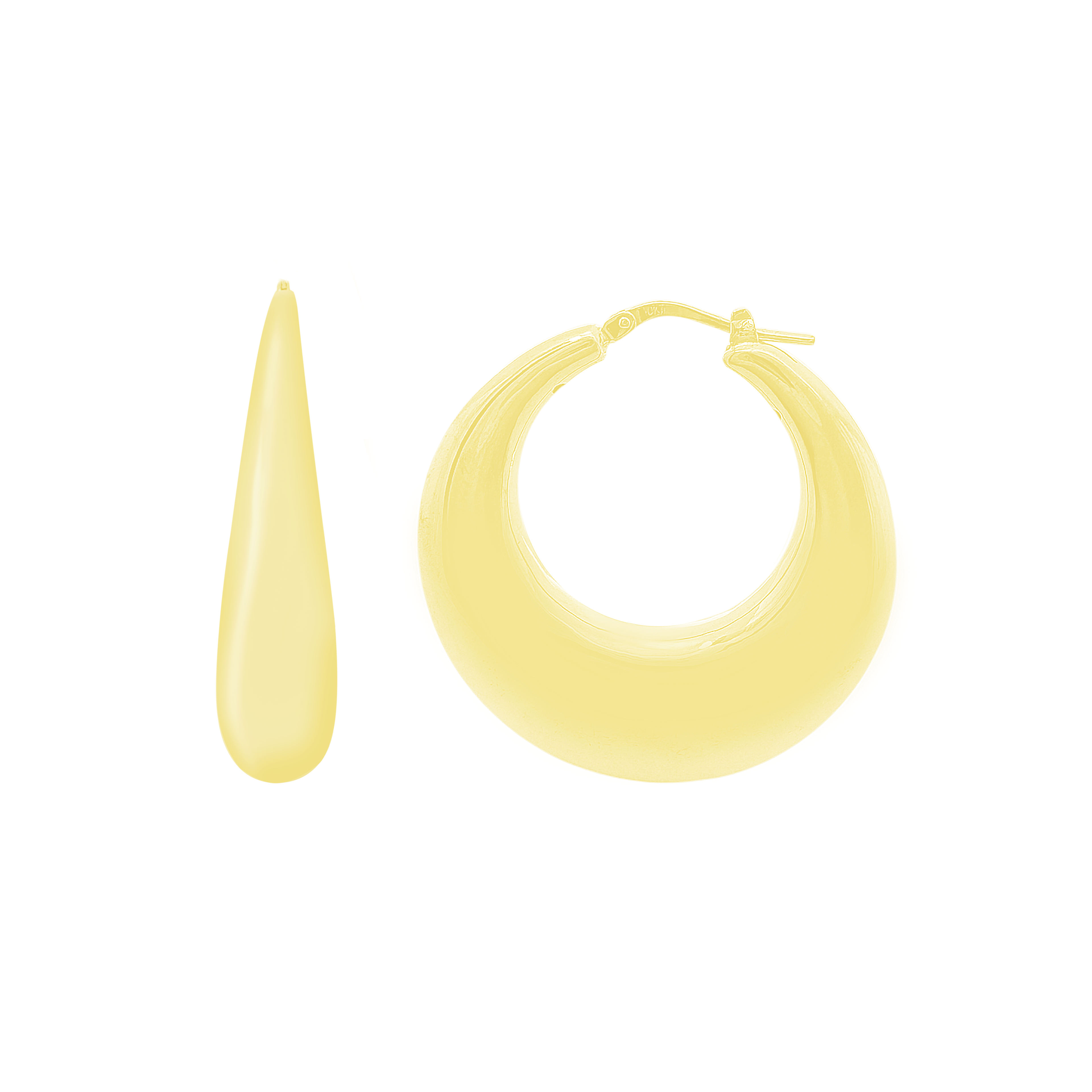 10K Yellow Gold Hollow Hoop Earrings 4.9Dwt