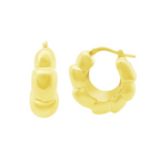 10K Yellow Gold Hollow Hoop Earrings 3.7Dwt