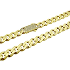 14K Yellow Gold Cz Monaco Link Chain 9Mm 18In 16.4Dwt