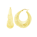 10K Yellow Gold Hollow Hoop Earrings 5.5Dwt