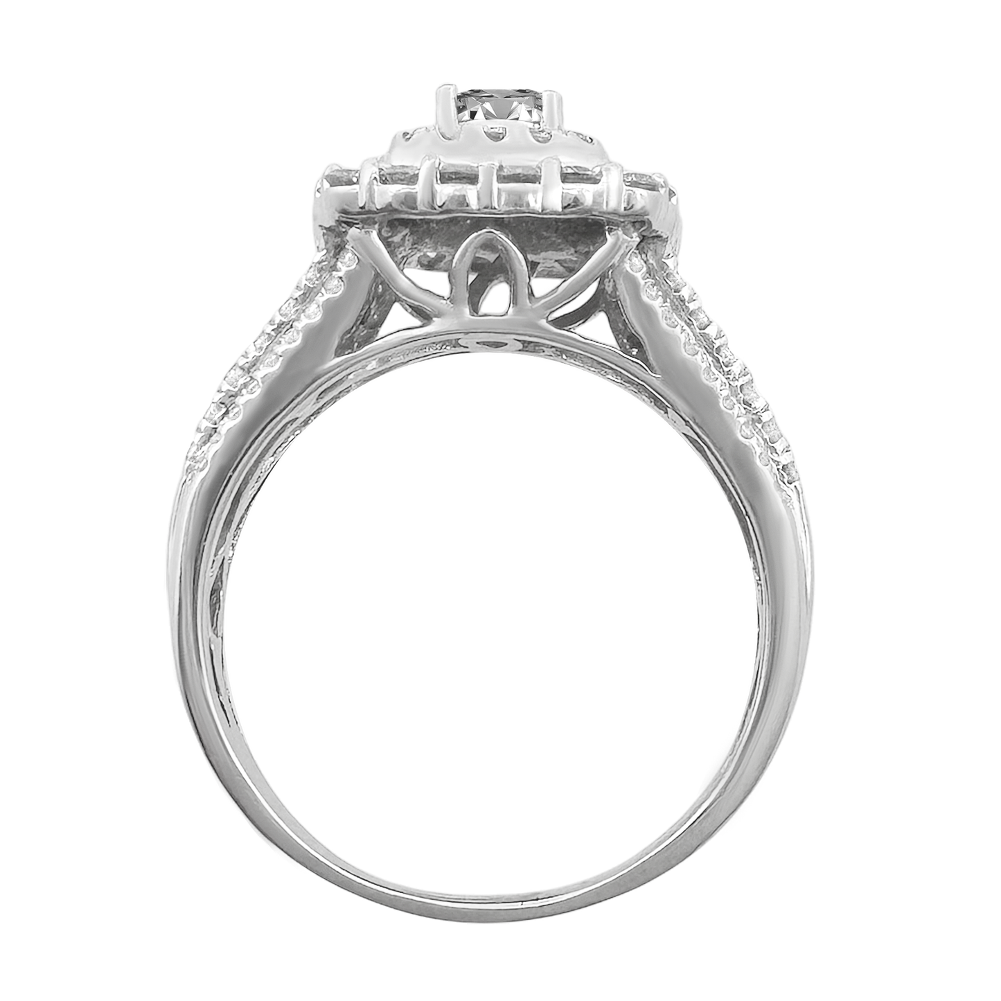 10K White Gold Diamond Engagement Ring Size 8.75 2.8Dwt
