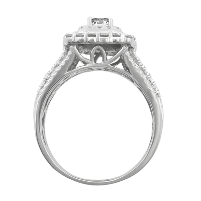 10K White Gold Diamond Engagement Ring Size 8.75 2.8Dwt
