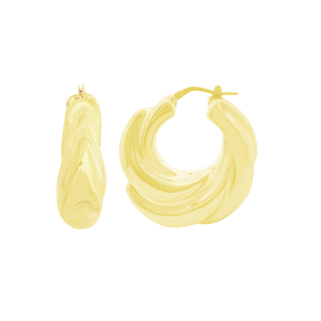 10K Yellow Gold Hollow Hoop Earrings 5.5Dwt