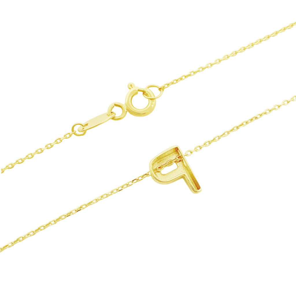 14K Yellow Gold Letter "P" Necklace 0.9Dwt