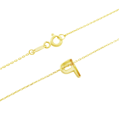 14K Yellow Gold Letter "P" Necklace 0.9Dwt