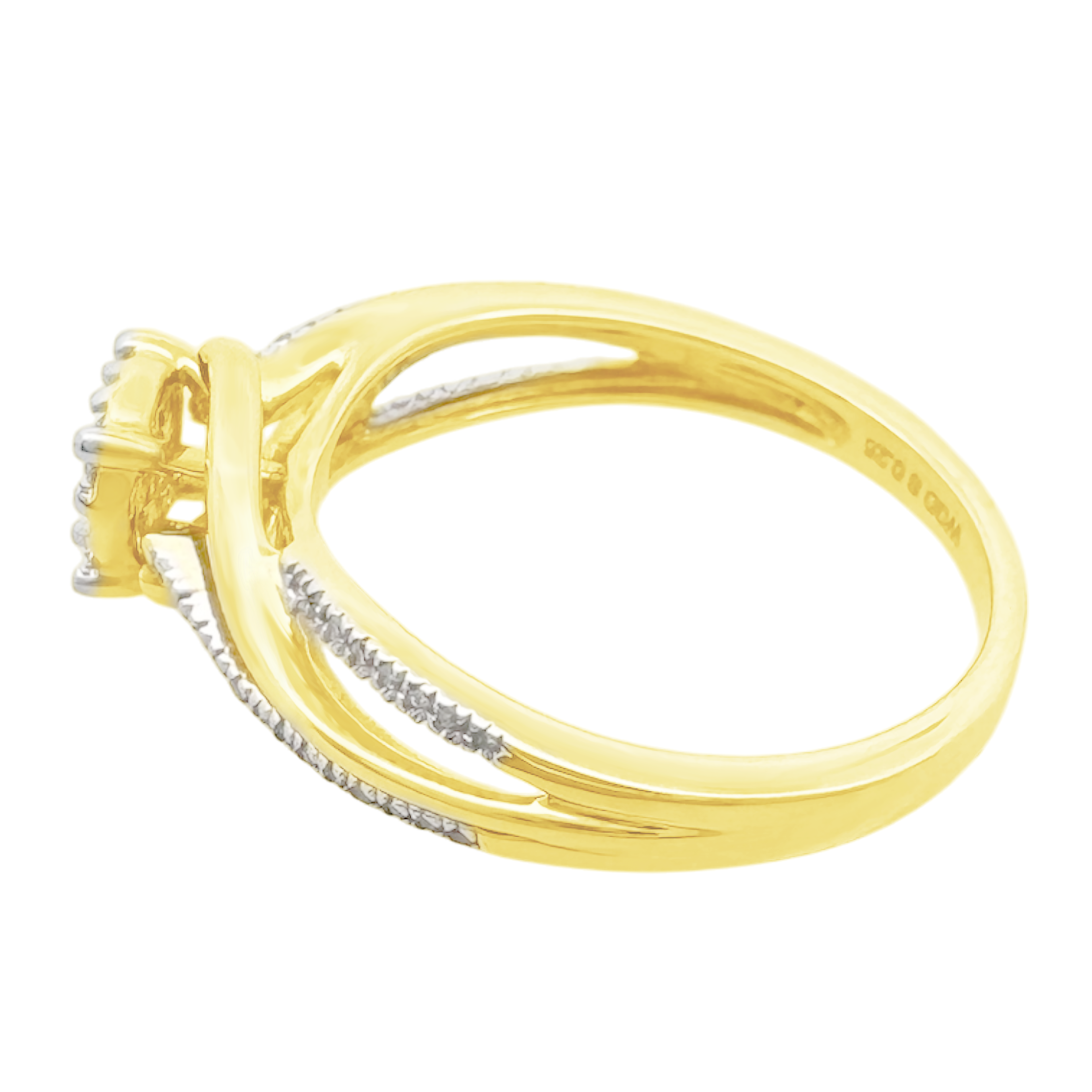 0.25Dctw 14K Yellow Gold Diamond Engagement Ring  Size 7 1.8Dwt