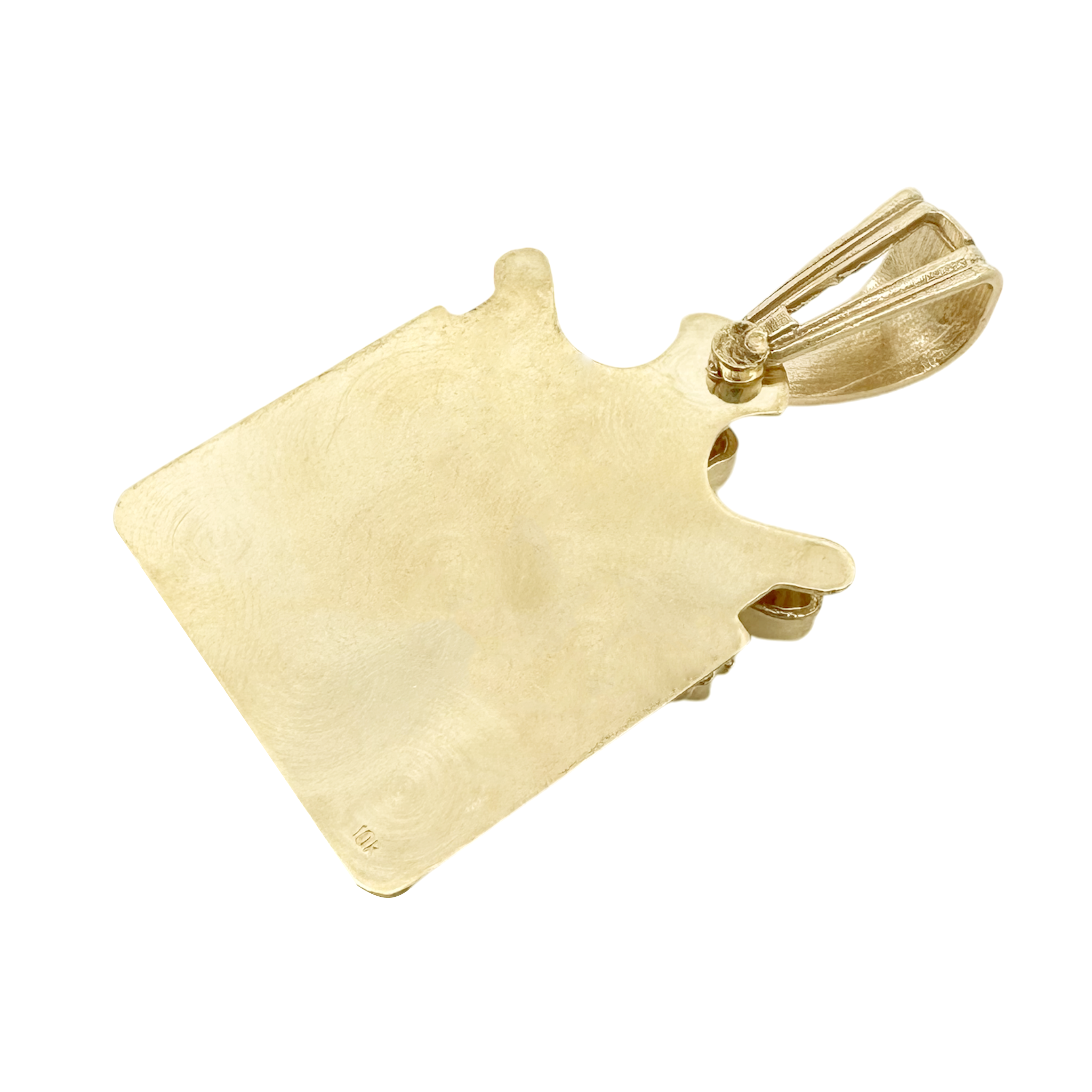 10K Yellow Gold 3D Caridad Del Cobre Pendant 8.9Dwt