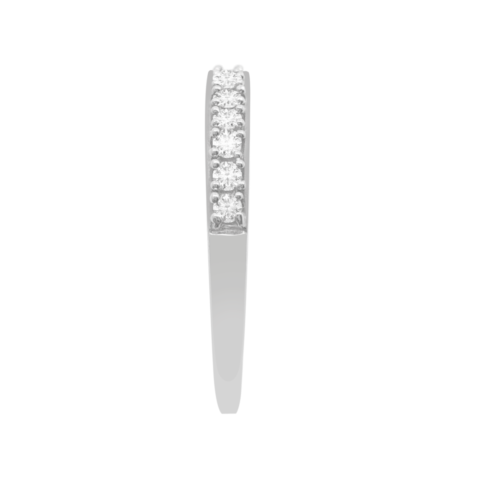 10K White Gold Diamond Wedding Band Size 6.75 1.0Dwt