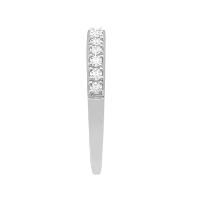 10K White Gold Diamond Wedding Band Size 6.75 1.0Dwt