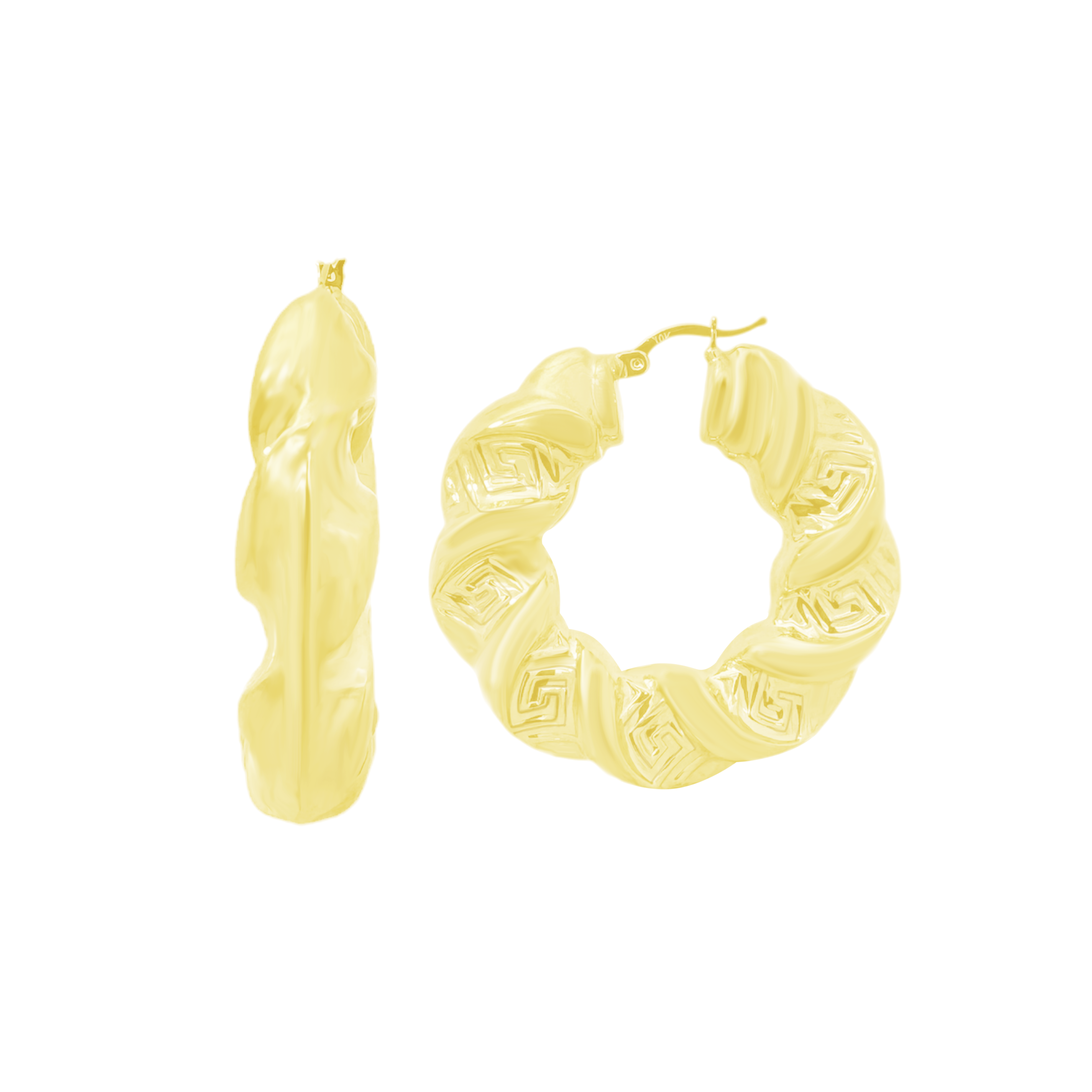 10K Yellow Gold Hollow Hoop Earrings 8.8Dwt