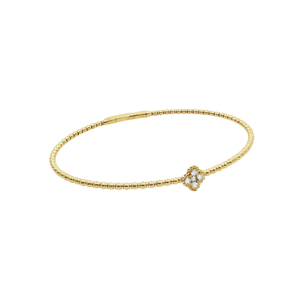 0.10Ct 14K Yellow Gold Diamond Bangle 2.9Dwt