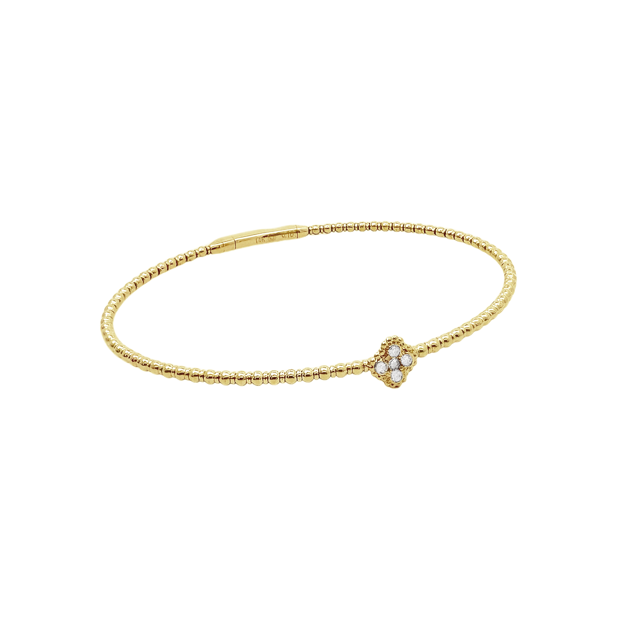 0.10Ct 14K Yellow Gold Diamond Bangle 2.9Dwt