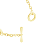 14K Yellow Gold Cz Free Form Link Bracelet 7In 4.8Dwt
