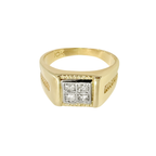 10K Yellow Gold Mens Diamond Fashion Ring Size 8 4.0Dwt