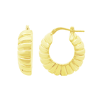 10K Yellow Gold Hollow Hoop Earrings 2.6Dwt