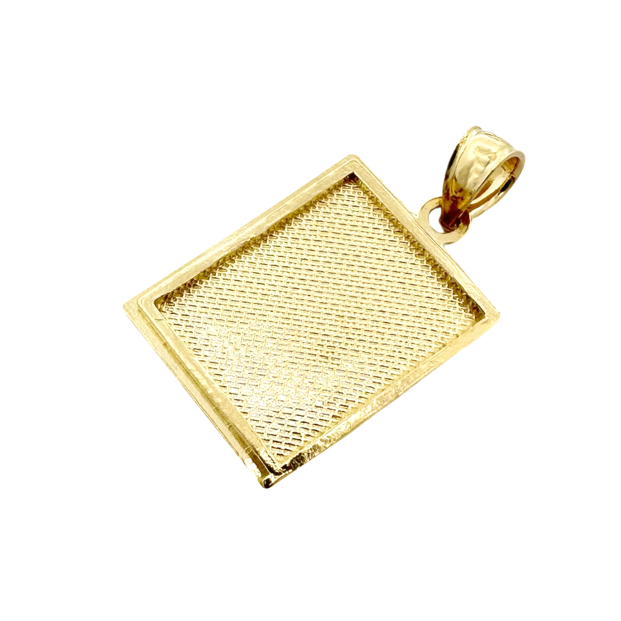 10K Two Tone Small Bible Charm 0.9Dwt