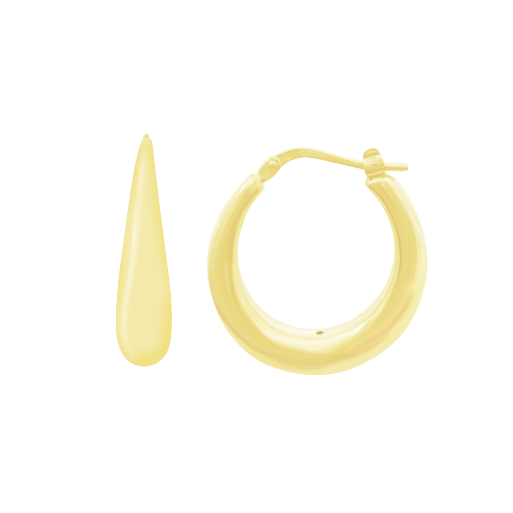 10K Yellow Gold Hollow Hoop Earrings 1.6Dwt