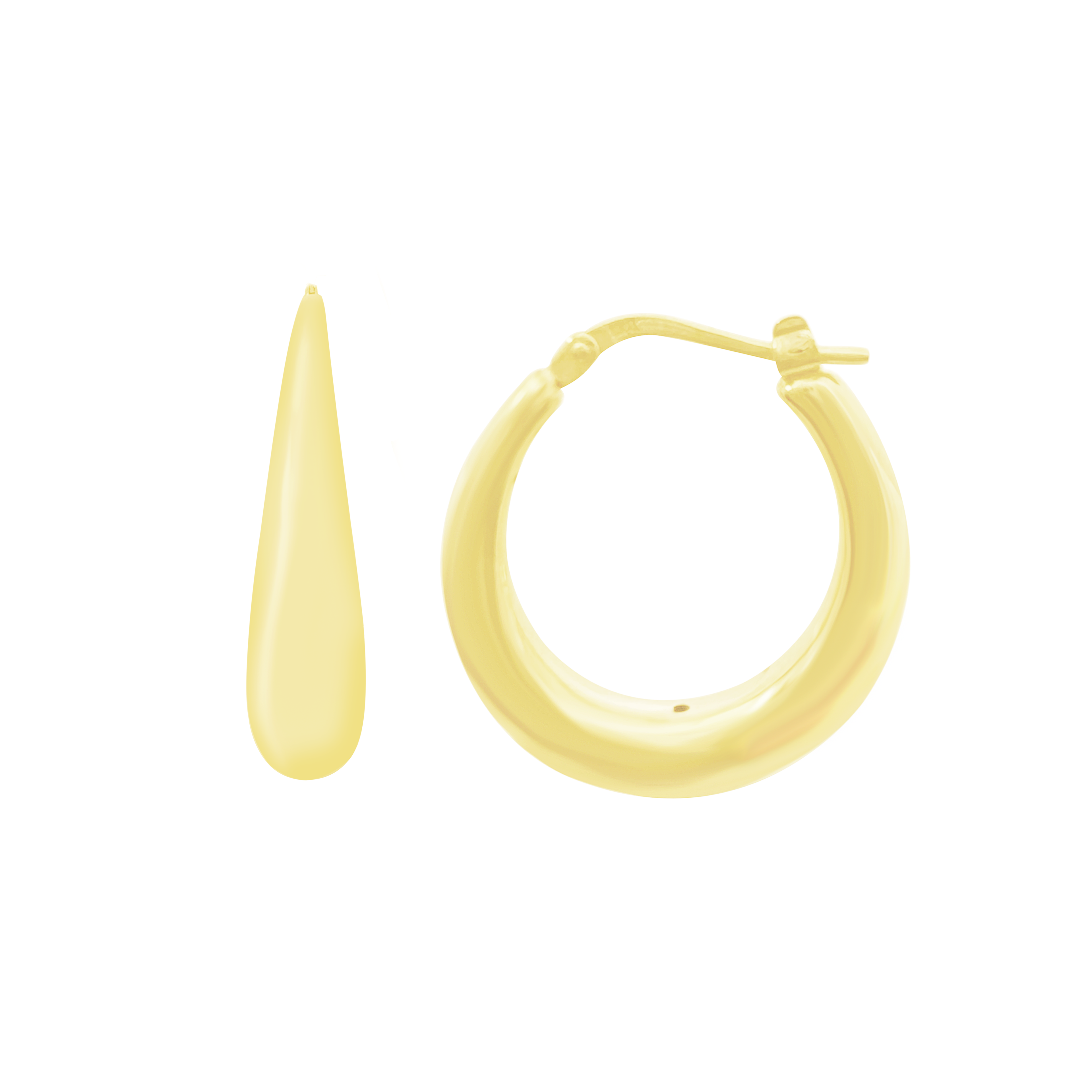 10K Yellow Gold Hollow Hoop Earrings 1.6Dwt