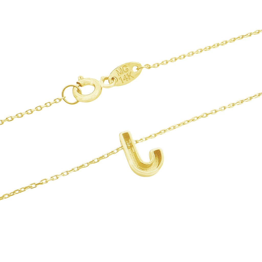 14K Yellow Gold Letter "J" Necklace 0.9Dwt