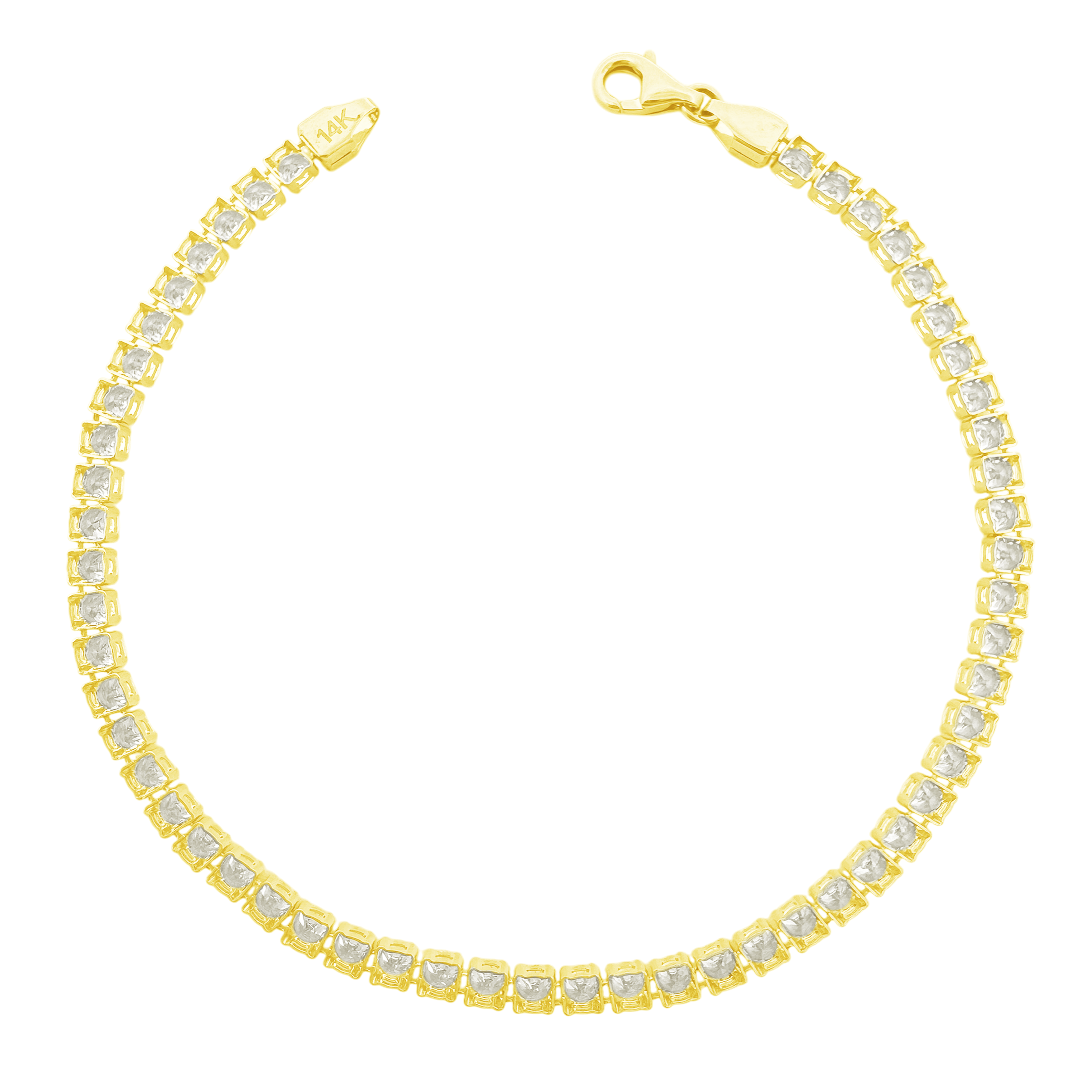 14K Yellow Gold Cz Tennis Bracelet 7.5In 3.4Dwt