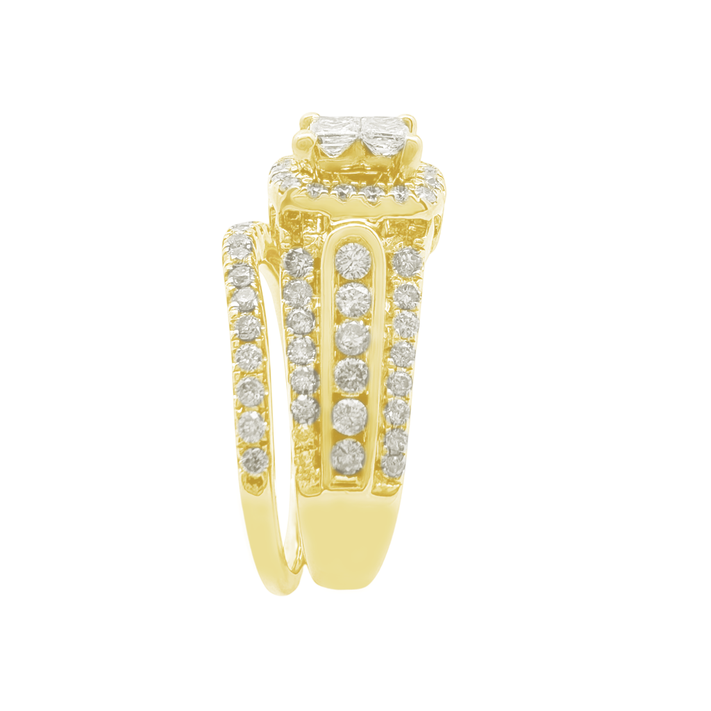 14K Yellow Gold Diamond Wedding Set Ring Size 5.5 5.2Dwt