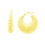 10K Yellow Gold Hollow Hoop Earrings 3.1Dwt