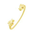 14K Yellow Gold Double Panther Head Bangle 11.6Dwt