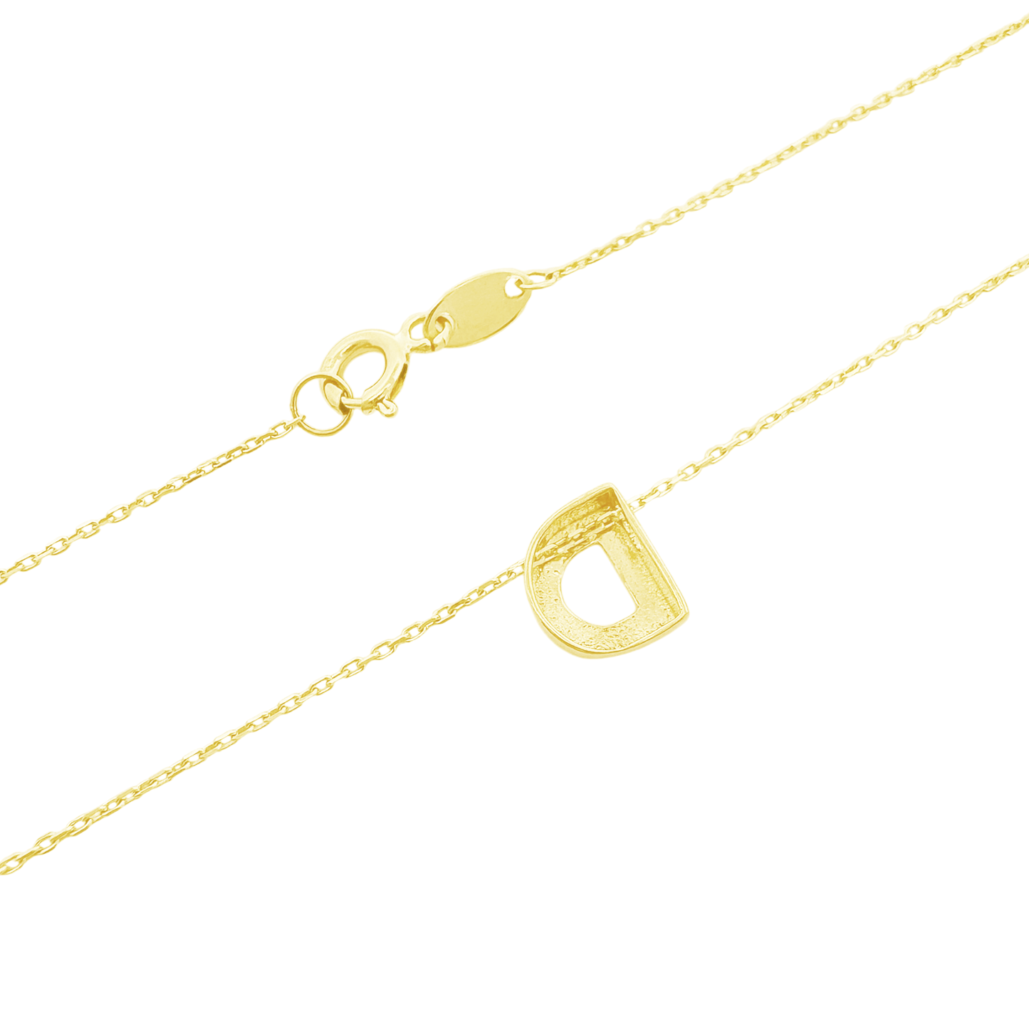 14K Yellow Gold Letter "D" Necklace 0.9Dwt