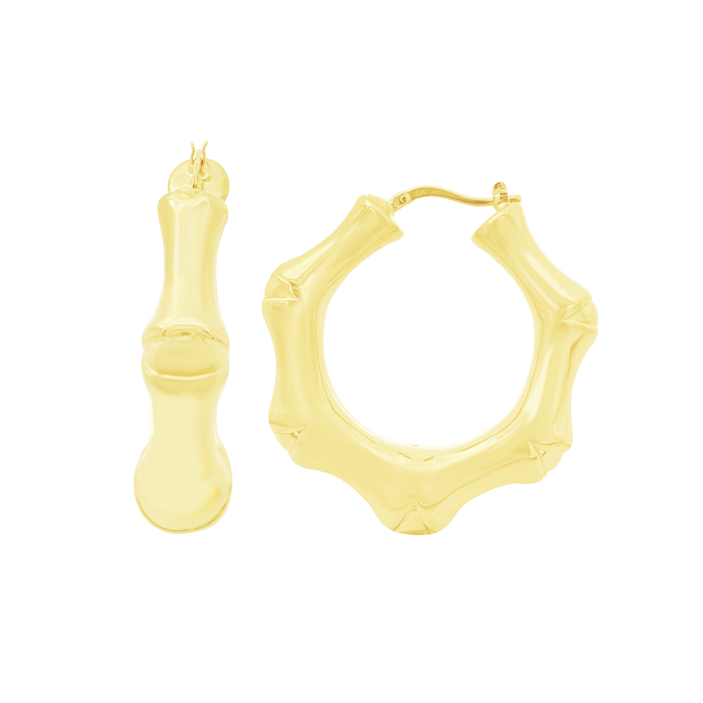 10K Yellow Gold Hollow Hoop Earrings 5.5Dwt