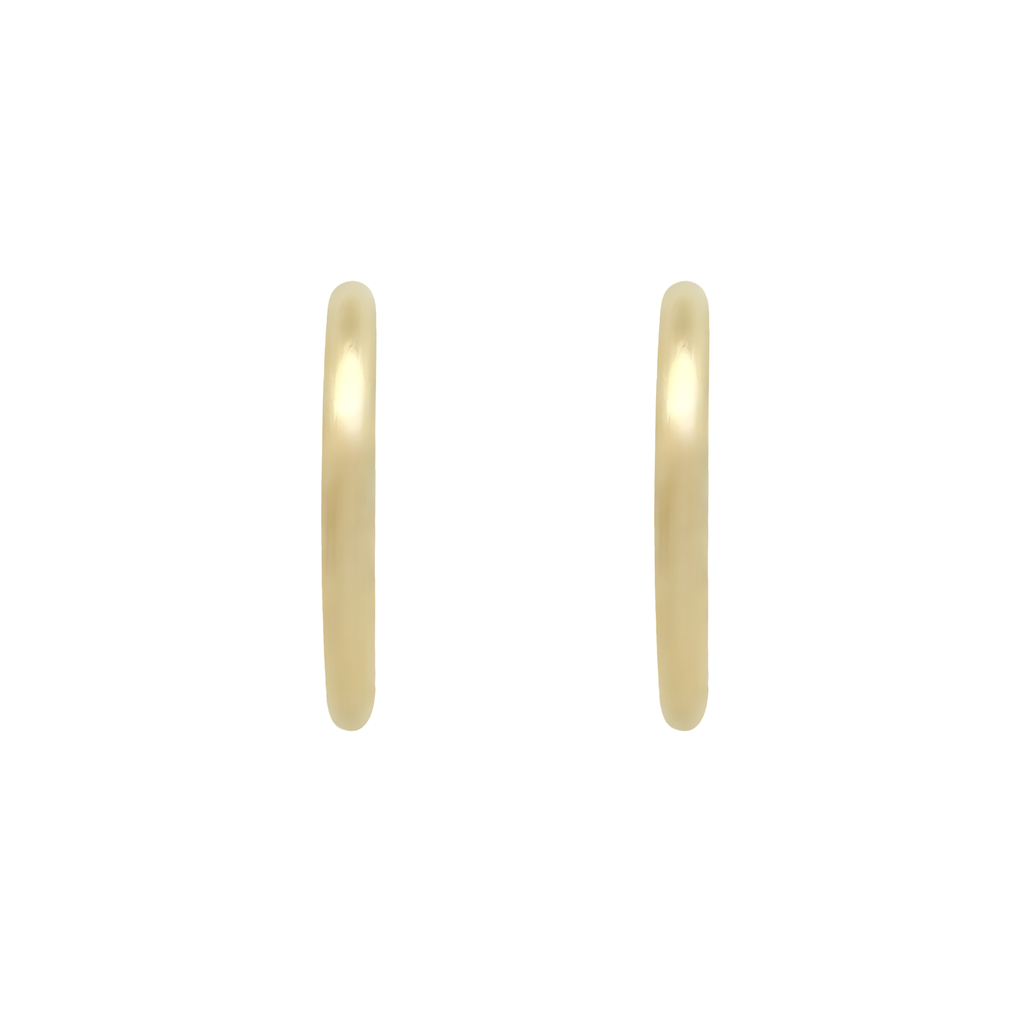 10K Yellow Gold Large Plain Tube Hoop Earrings 3.8Dwt