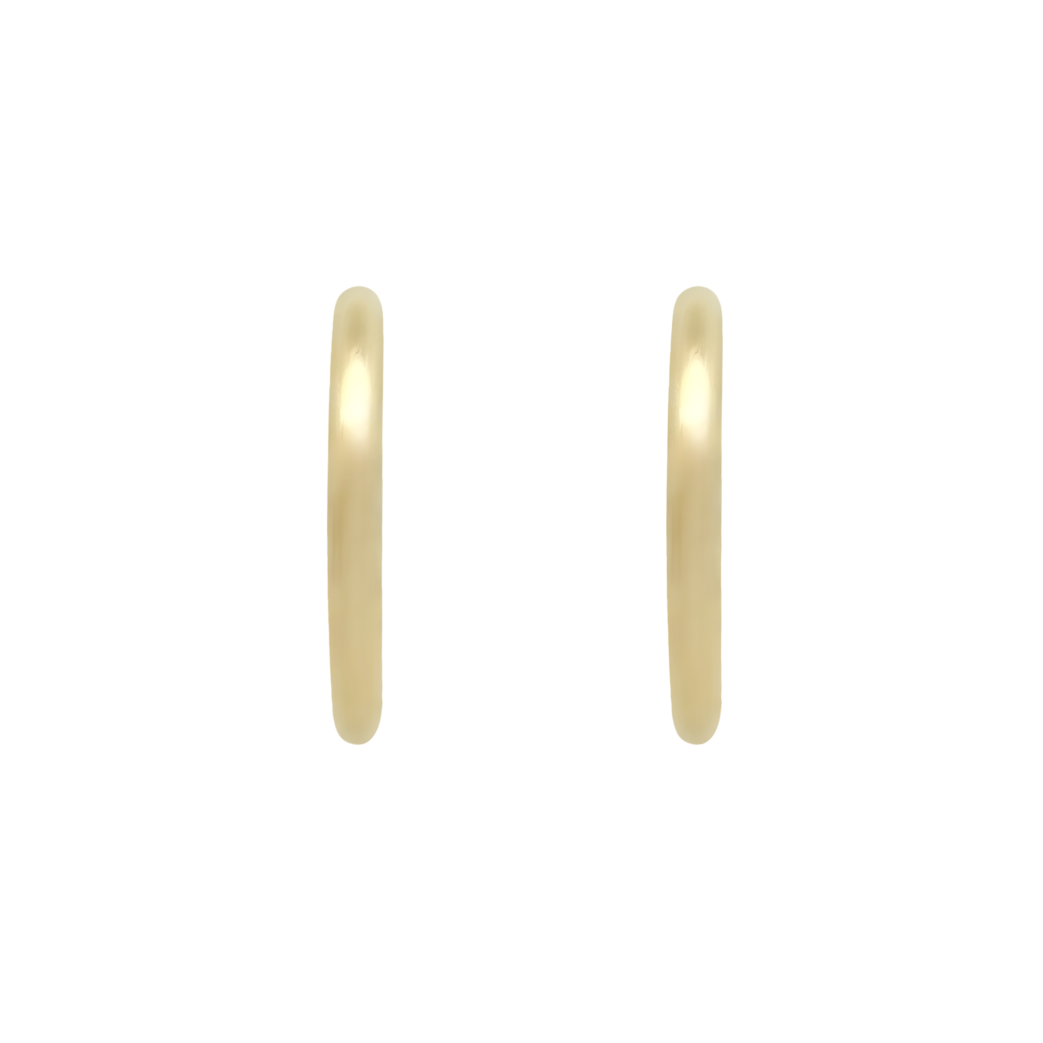 10K Yellow Gold Large Plain Tube Hoop Earrings 3.8Dwt