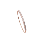 1/2Ctw 14K Rose Gold Diamond + Titanium Wire Bangle 3.7Dwt