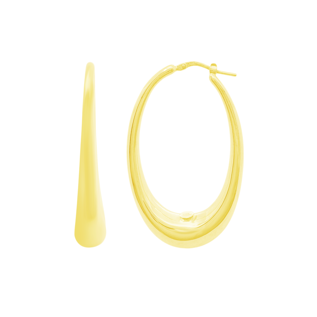 10K Yellow Gold Hollow Hoop Earrings 4.9Dwt
