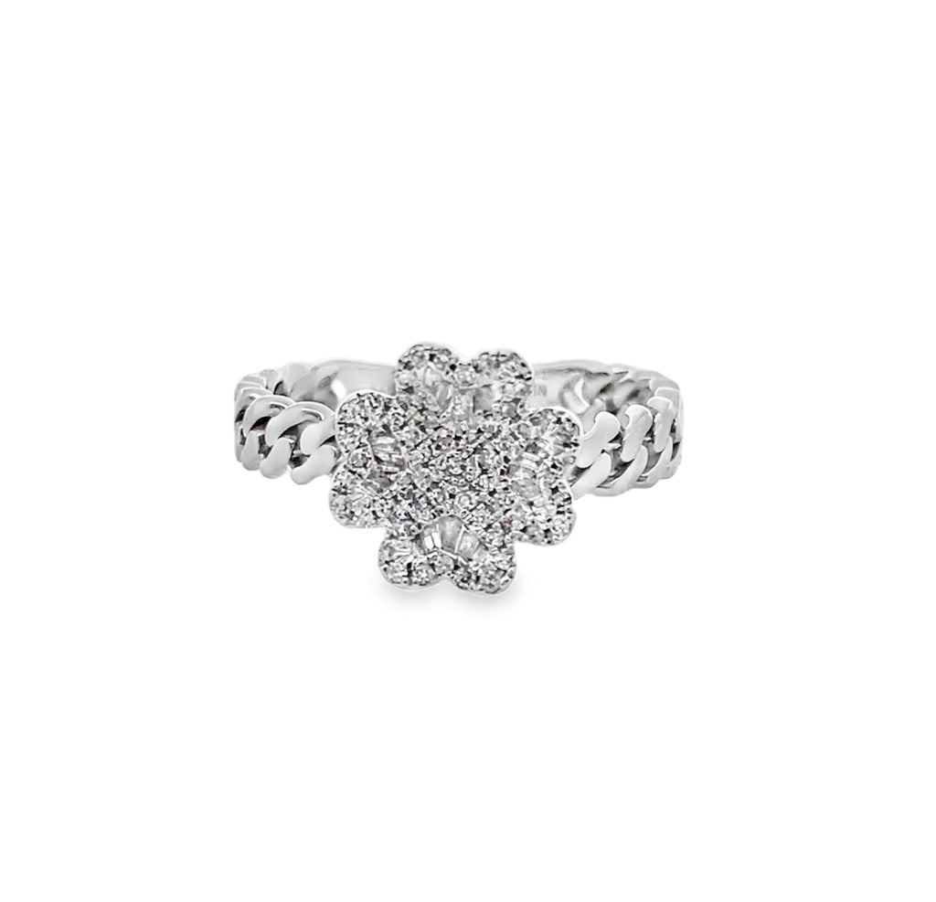 0.25Ct 14K White Gold Diamond Fashion Ring Size 7 1.9Dwt
