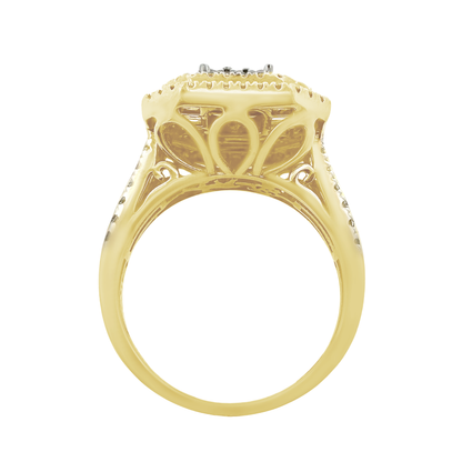 1.03Ctw 10K Yellow Gold Diamond Fashion Ring Size 7 3.7Dwt