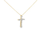 0.50Ctw 14K Yellow Diamond Cross Pendant Necklace 18In